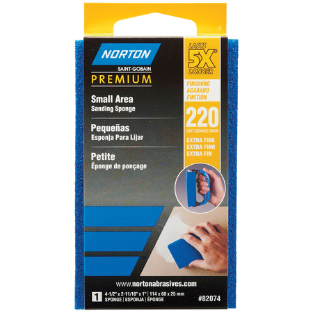 NORTON CO Small ProSand 5X Sanding Sponge Small Area Extra-Fine 82074